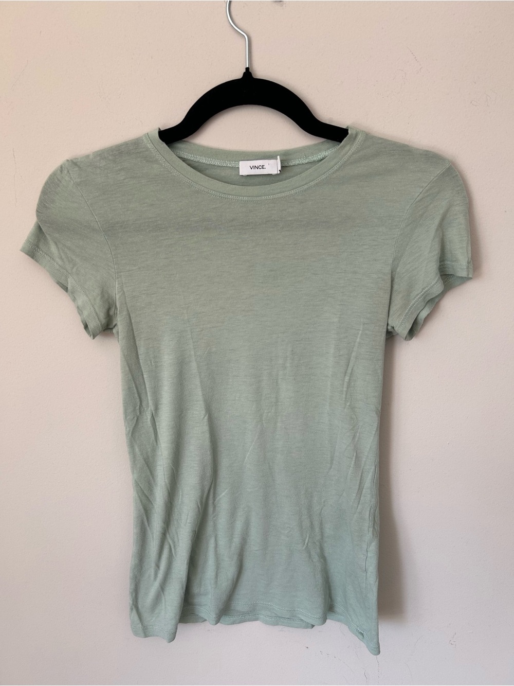 Vince Sage Green Pima Cotton Blend 90’s Shrunken T-Shirt, Sz XXS